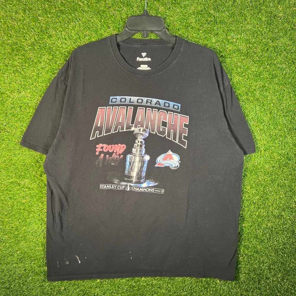 Fanatics Colorado Avalanche 2022 Stanley Cup Champions T-Shirtโ Mens 2XL Black